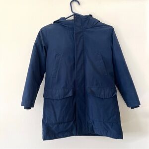 Uniqlo | Long Winter Hooded Padded Parka Coat | Navy Blue | Children’s 7-8